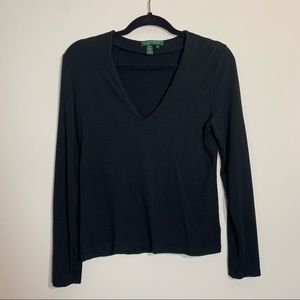 Size Medium Ralph Lauren Black Long Sleeve Top